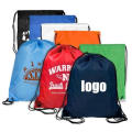 Custom Printed Logo 210d Polyester Drawstring Backpack Laundry Bag